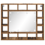 Casa si Gradina - Mobilier - Mobilier baie - Comode baie - Dulap cu oglinda Lemn vechi 91 x 15 x 76.5 cm Lemn compozit - Infinity.ro