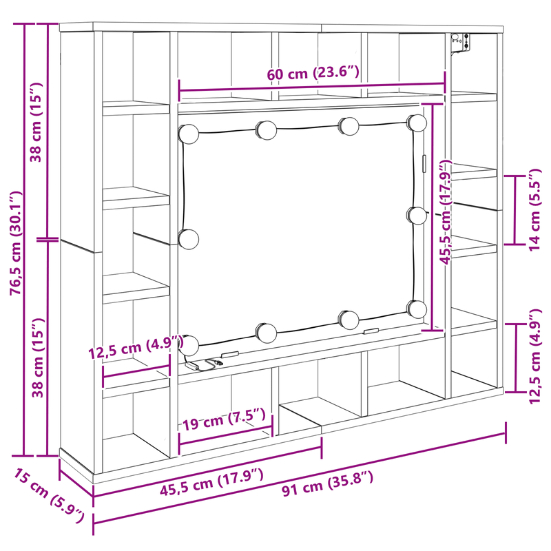 Casa si Gradina - Mobilier - Mobilier baie - Comode baie - Dulap cu oglinda Lemn vechi 91 x 15 x 76.5 cm Lemn compozit - Infinity.ro