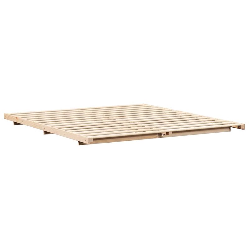 Casa si Gradina - Mobilier - Paturi si accesorii - Paturi - Cadru de pat de podea Maro 200 x 200 cm Lemn masiv de pin - Infinity.ro