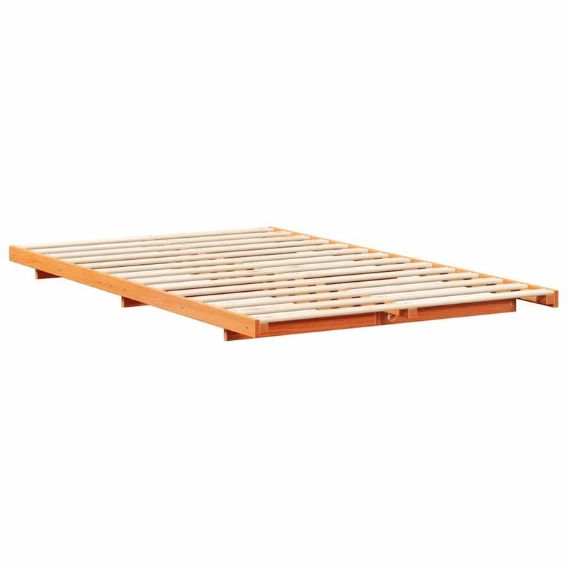 Casa si Gradina - Mobilier - Paturi si accesorii - Paturi - Cadru de pat de podea Maro ceruit 120 x190 cm Lemn masiv de pin - Infinity.ro