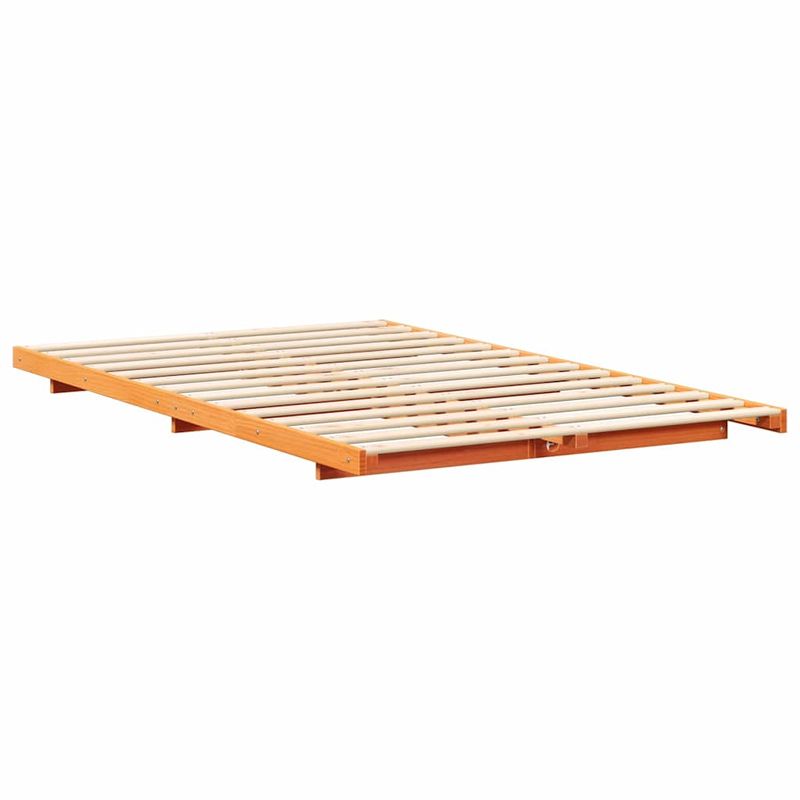 Casa si Gradina - Mobilier - Paturi si accesorii - Paturi - Cadru de pat de podea Maro ceruit 120 x190 cm Lemn masiv de pin - Infinity.ro