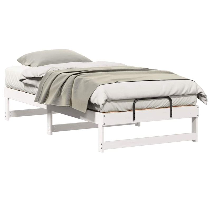 Casa si Gradina - Mobilier - Paturi si accesorii - Paturi - Cadru de pat cu maneri de transport Alb 90 x 200 cm - Infinity.ro