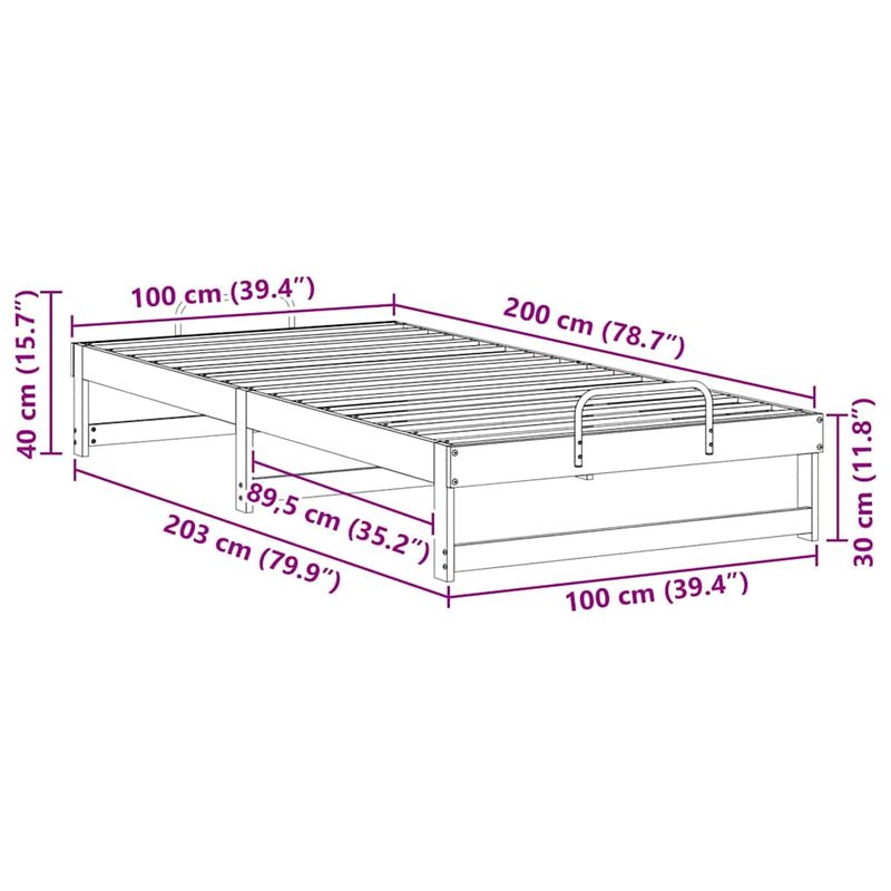 Casa si Gradina - Mobilier - Paturi si accesorii - Paturi - Cadru de pat cu maneri de transport Maro 100 x 200 cm - Infinity.ro