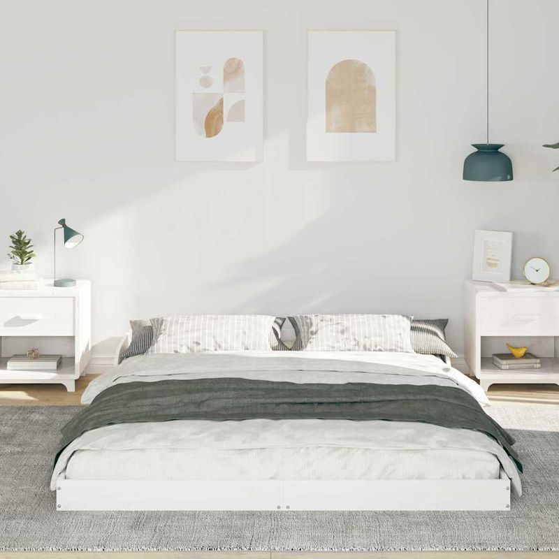 Casa si Gradina - Mobilier - Paturi si accesorii - Paturi - Cadru de pat Alb 160 x 200 cm Lemn de brad - Infinity.ro