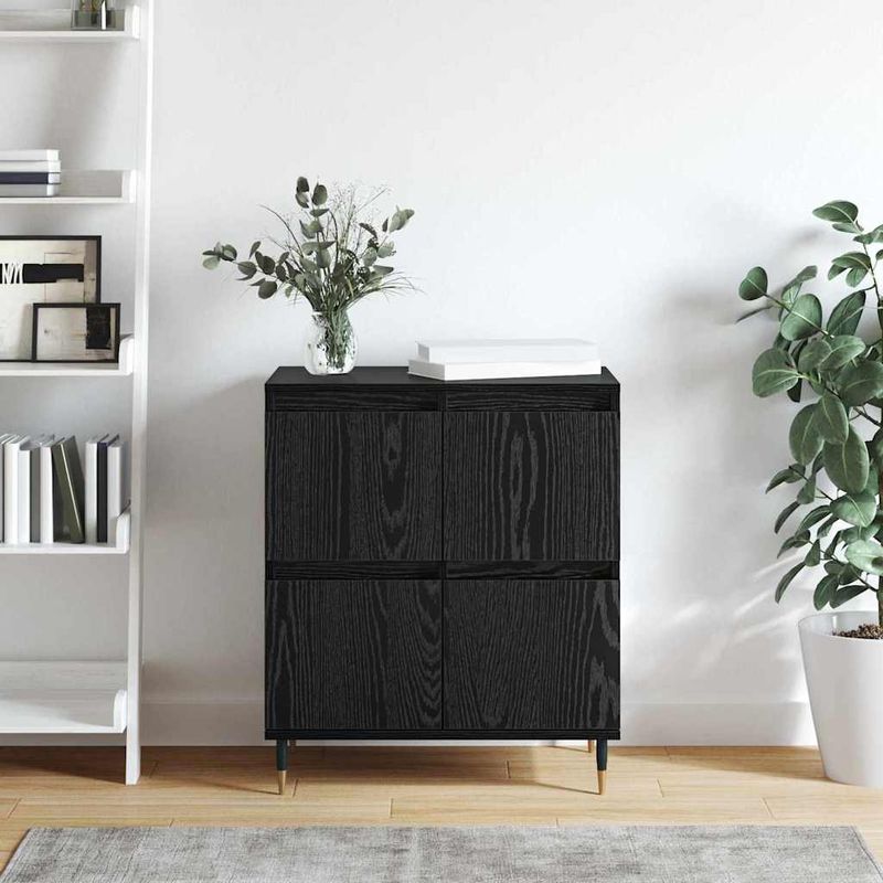 Casa si Gradina - Mobilier - Comode si corpuri - Comode - Bufet cu depozitare cu usa Negru 60 x 35 x 70 cm Lemn compozit - Infinity.ro