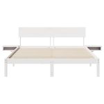 Casa si Gradina - Mobilier - Paturi si accesorii - Paturi - Cadru de pat cu mese laterale cu headboard Alb 160 x 200 cm - Infinity.ro