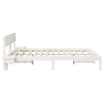 Casa si Gradina - Mobilier - Paturi si accesorii - Paturi - Cadru de pat cu mese laterale cu headboard Alb 160 x 200 cm - Infinity.ro
