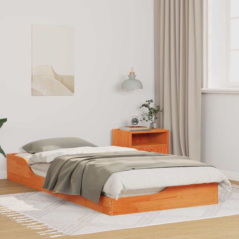 Casa si Gradina - Mobilier - Paturi si accesorii - Paturi - Cadru de pat de podea Maro ceruit 100 x 200 cm - Infinity.ro