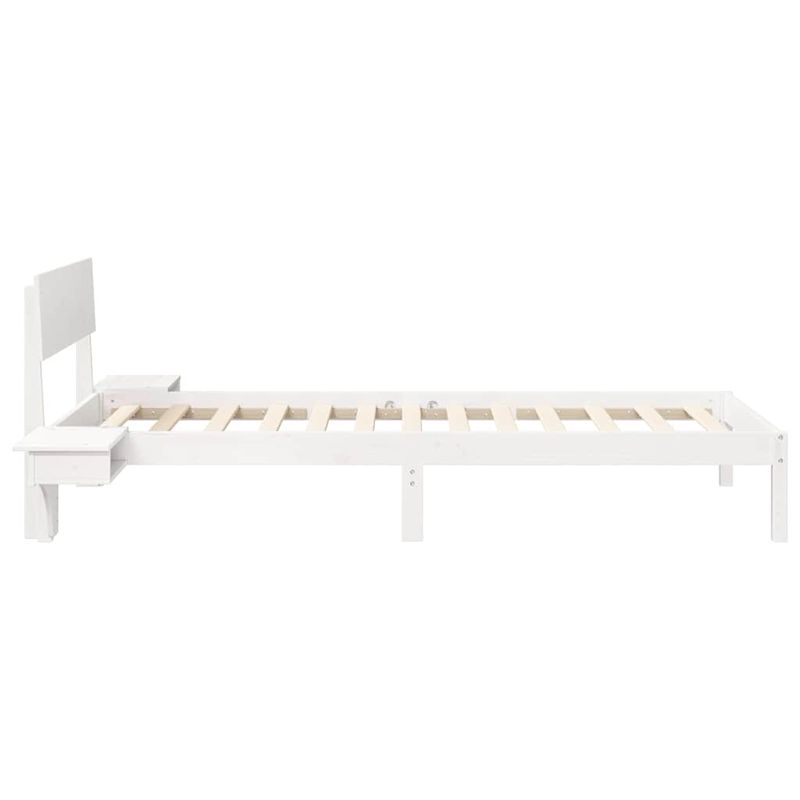 Casa si Gradina - Mobilier - Paturi si accesorii - Paturi - Cadru de pat cu mese laterale Alb 90 x 190 cm Lemn masiv de pin - Infinity.ro