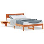 Casa si Gradina - Mobilier - Paturi si accesorii - Paturi - Cadru de pat cu mese laterale Maro ceruit 120 x 190 cm - Infinity.ro