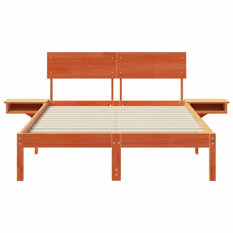 Casa si Gradina - Mobilier - Paturi si accesorii - Paturi - Cadru de pat cu mese laterale Maro ceruit 120 x 190 cm - Infinity.ro