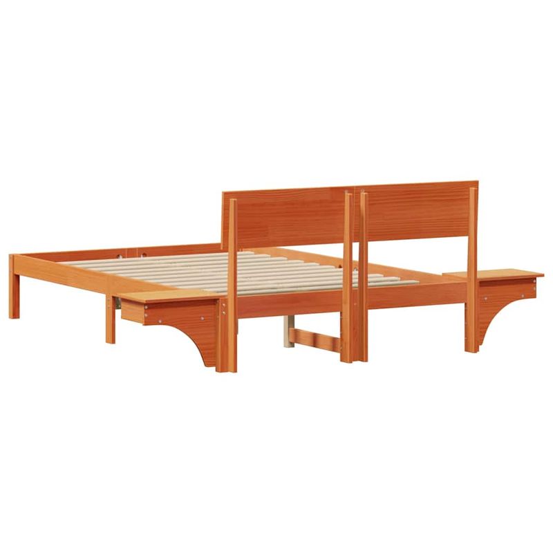 Casa si Gradina - Mobilier - Paturi si accesorii - Paturi - Cadru de pat cu mese laterale Maro ceruit 120 x 190 cm - Infinity.ro