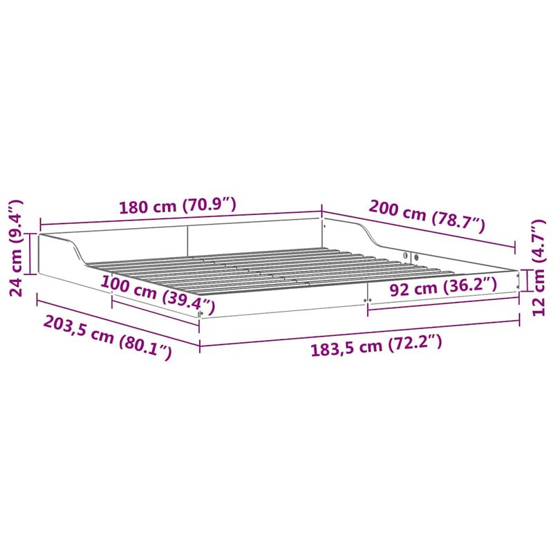 Casa si Gradina - Mobilier - Paturi si accesorii - Paturi - Cadru de pat Maro ceruit 180 x 200 cm Lemn masiv de pin - Infinity.ro