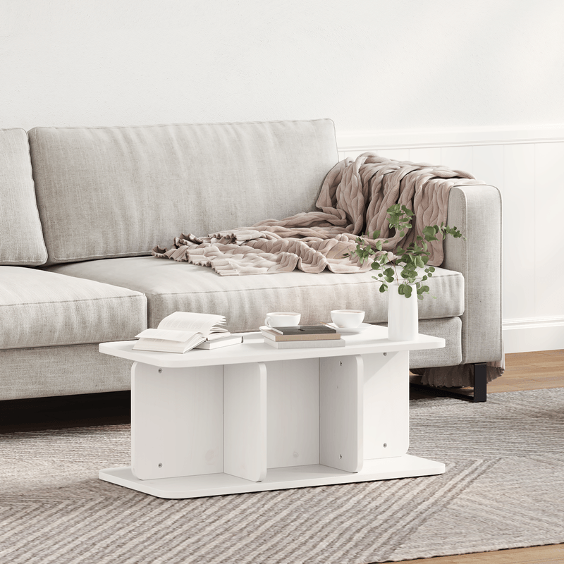Casa si Gradina - Mobilier - Mese si birouri - Masute de cafea - Masa de cafea Alb 80 x 39.5 x 33.5 cm Lemn de brad solid - Infinity.ro