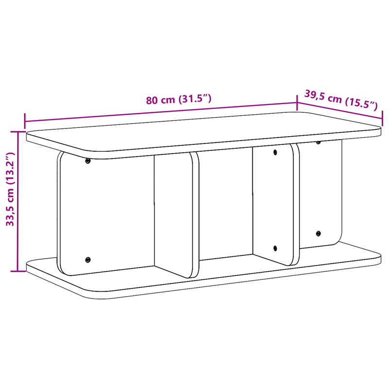 Casa si Gradina - Mobilier - Mese si birouri - Masute de cafea - Masa de cafea Alb 80 x 39.5 x 33.5 cm Lemn de brad solid - Infinity.ro