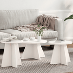 Casa si Gradina - Mobilier - Mese si birouri - Masute de cafea - Set de masute de cafea 3 pcs Alb 49 x 49 x 30 cm - Infinity.ro