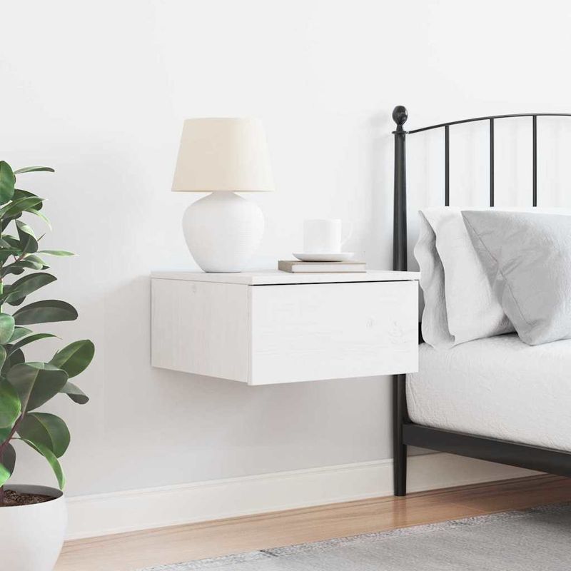 Casa si Gradina - Mobilier - Comode si corpuri - Noptiere - Noptiera Montata pe Perete cu sertar Pe perete Alb 37 x 35 x 18.5 cm - Infinity.ro