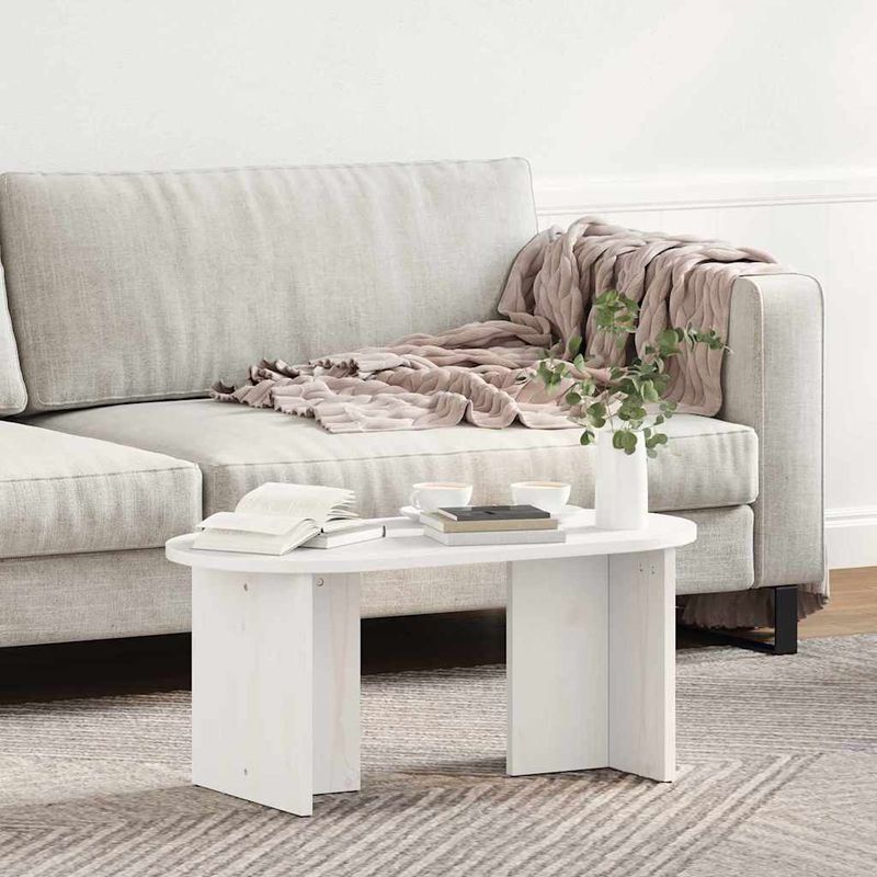 Casa si Gradina - Mobilier - Mese si birouri - Masute de cafea - Masa de cafea Alb 80 x 39.5 x 35 cm Lemn de brad solid - Infinity.ro