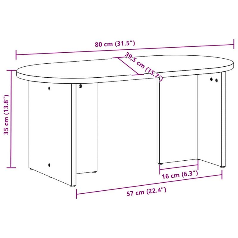 Casa si Gradina - Mobilier - Mese si birouri - Masute de cafea - Masa de cafea Alb 80 x 39.5 x 35 cm Lemn de brad solid - Infinity.ro