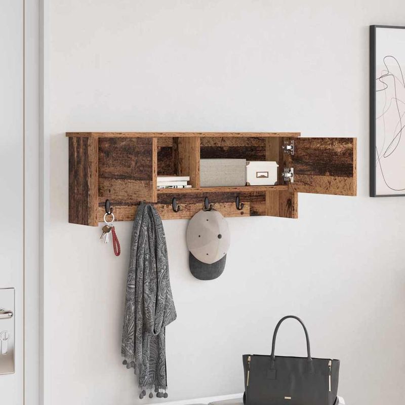 Casa si Gradina - Mobilier - Biblioteci si rafturi - Rafturi - Racator de paltoane montat pe perete Lemn vechi 80 x 20 x 30 cm - Infinity.ro