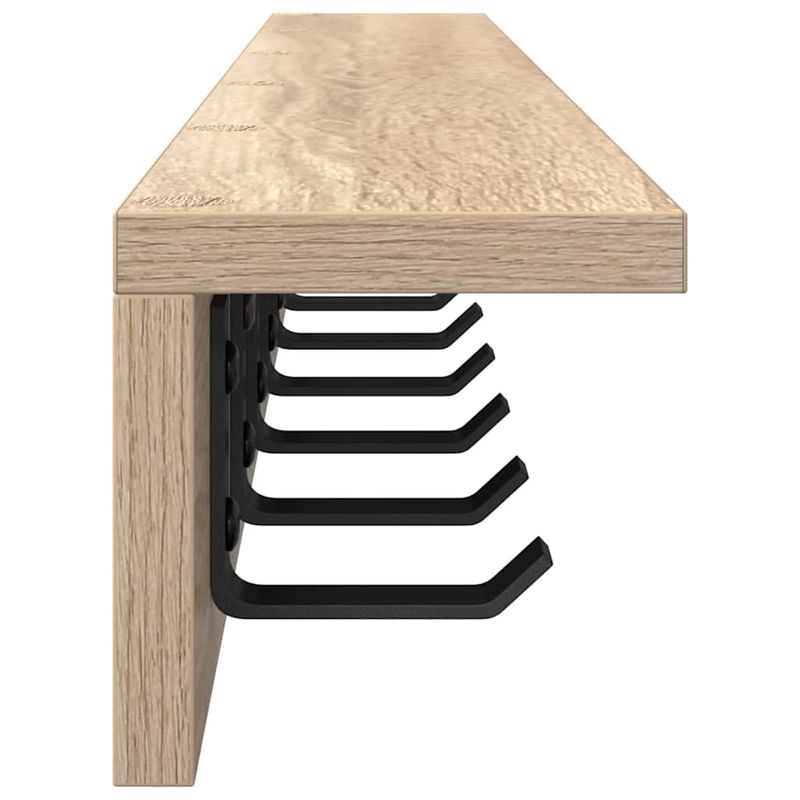 Casa si Gradina - Mobilier - Biblioteci si rafturi - Rafturi - Racator de paltoane montat pe perete cu raft Pe perete Stejar sonoma - Infinity.ro