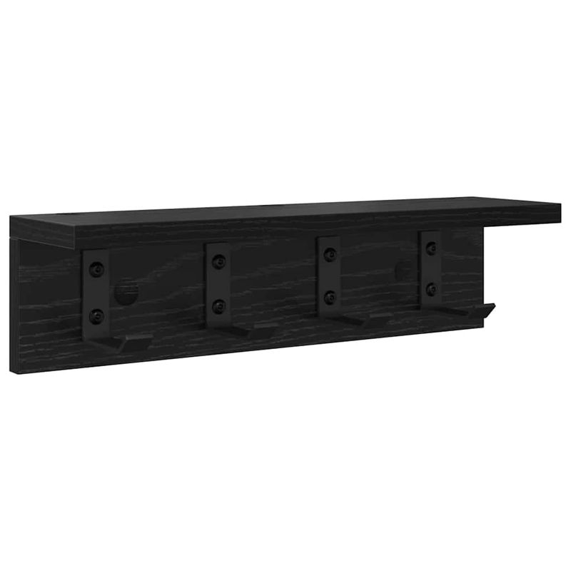 Casa si Gradina - Mobilier - Biblioteci si rafturi - Rafturi - Racator de paltoane montat pe perete cu raft Pe perete Stejar negru - Infinity.ro