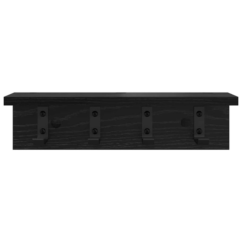 Casa si Gradina - Mobilier - Biblioteci si rafturi - Rafturi - Racator de paltoane montat pe perete cu raft Pe perete Stejar negru - Infinity.ro