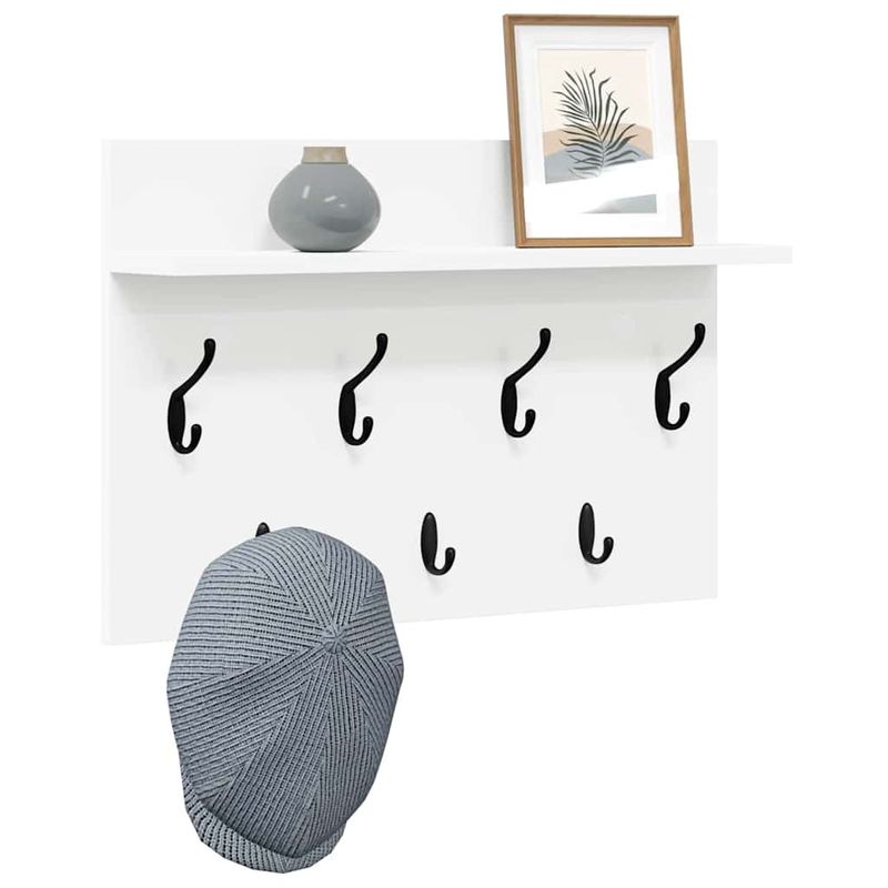 Casa si Gradina - Mobilier - Biblioteci si rafturi - Rafturi - Racator de paltoane montat pe perete Alb 60 x 40 x 12 cm - Infinity.ro