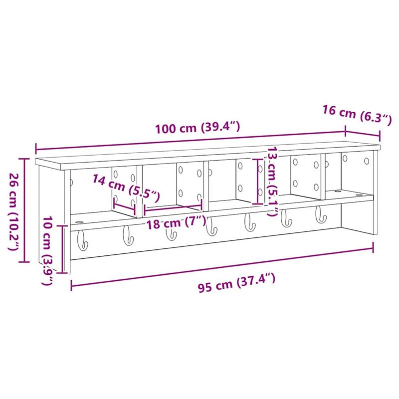 Casa si Gradina - Mobilier - Biblioteci si rafturi - Rafturi - Racator de paltoane montat pe perete cu raft Pe perete stejar artizanal - Infinity.ro