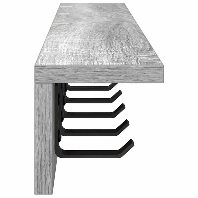 Casa si Gradina - Mobilier - Biblioteci si rafturi - Rafturi - Racator de paltoane montat pe perete cu raft Pe perete sonoma gri - Infinity.ro