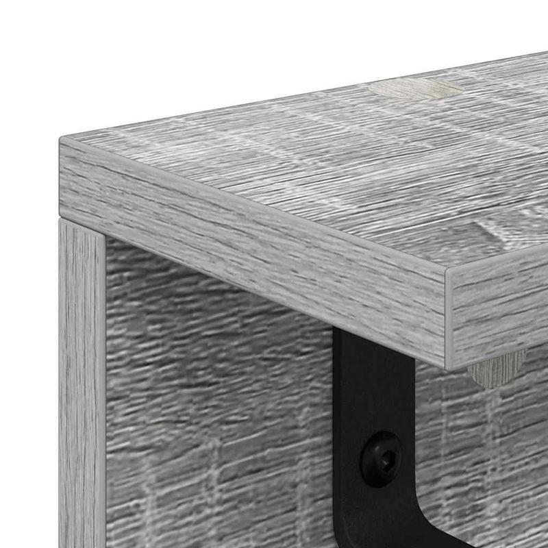 Casa si Gradina - Mobilier - Biblioteci si rafturi - Rafturi - Racator de paltoane montat pe perete cu raft Pe perete sonoma gri - Infinity.ro