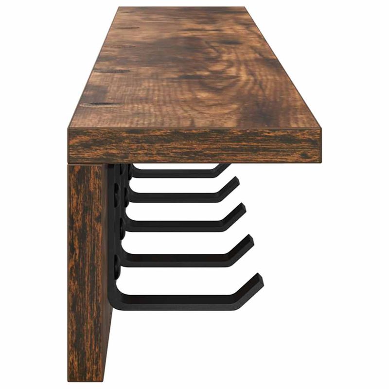 Casa si Gradina - Mobilier - Biblioteci si rafturi - Rafturi - Racator de paltoane montat pe perete cu raft Pe perete Stejar afumat - Infinity.ro