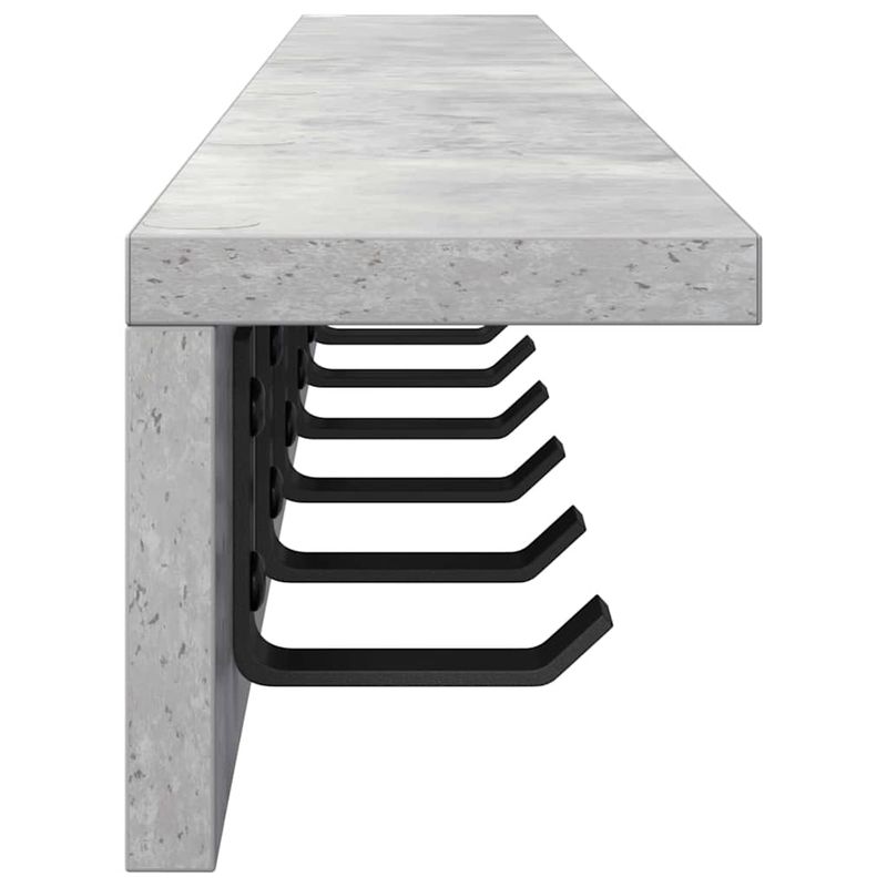 Casa si Gradina - Mobilier - Biblioteci si rafturi - Rafturi - Racator de paltoane montat pe perete cu raft Pe perete Gri beton - Infinity.ro