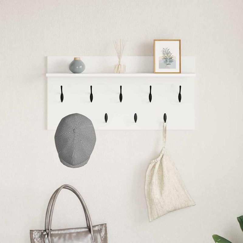 Casa si Gradina - Mobilier - Biblioteci si rafturi - Rafturi - Racator de paltoane montat pe perete Alb 80 x 40 x 12 cm - Infinity.ro