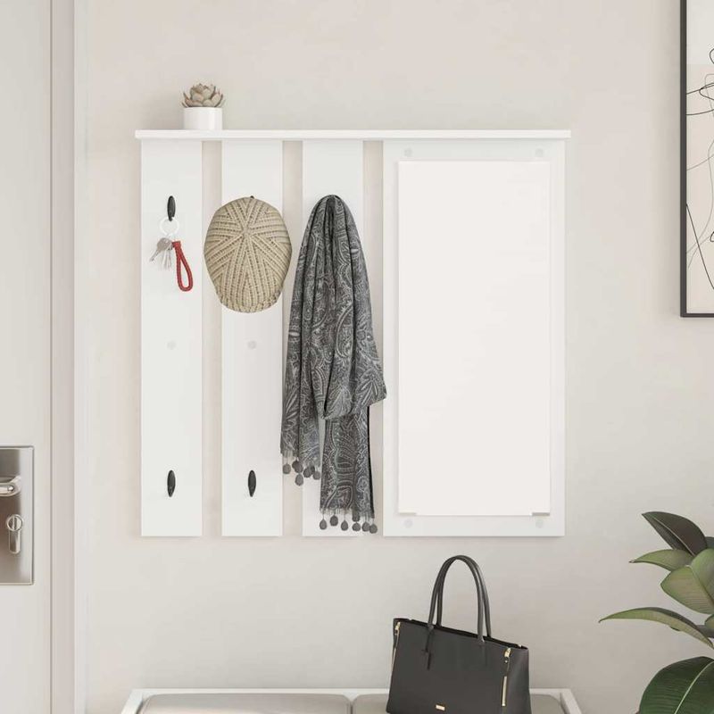 Casa si Gradina - Mobilier - Biblioteci si rafturi - Rafturi - Racator de paltoane montat pe perete Alb 84 x 10 x 80 cm - Infinity.ro