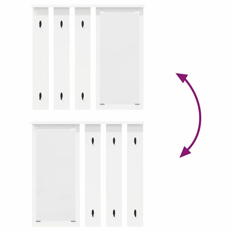 Casa si Gradina - Mobilier - Biblioteci si rafturi - Rafturi - Racator de paltoane montat pe perete Alb 84 x 10 x 80 cm - Infinity.ro