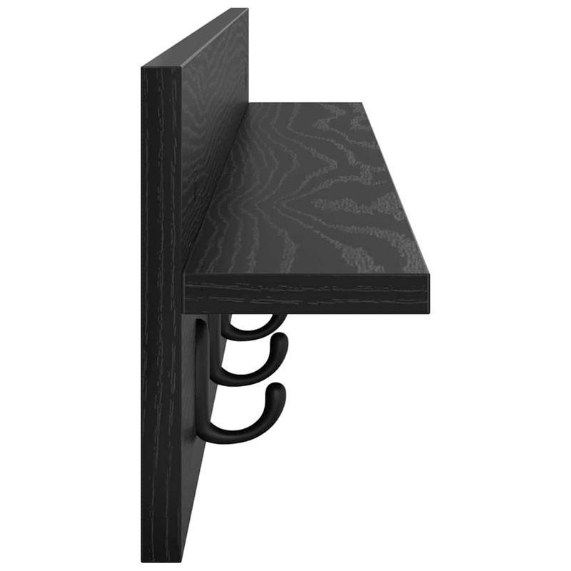 Casa si Gradina - Mobilier - Biblioteci si rafturi - Rafturi - Racator de paltoane montat pe perete cu raft Pe perete Stejar negru - Infinity.ro