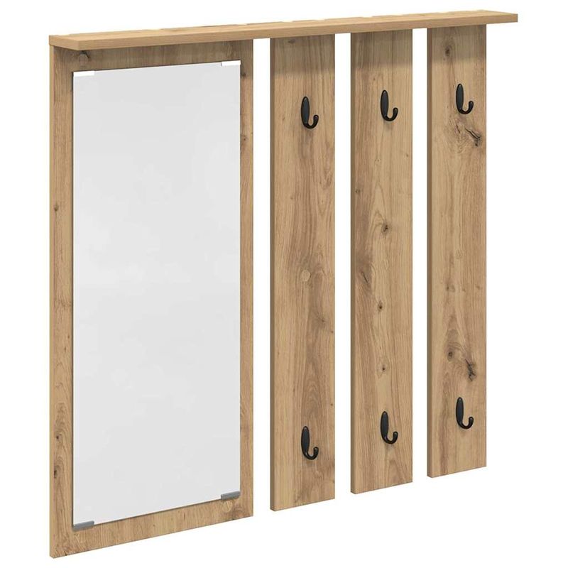 Casa si Gradina - Mobilier - Biblioteci si rafturi - Rafturi - Racator de paltoane montat pe perete cu raft Pe perete stejar artizanal - Infinity.ro