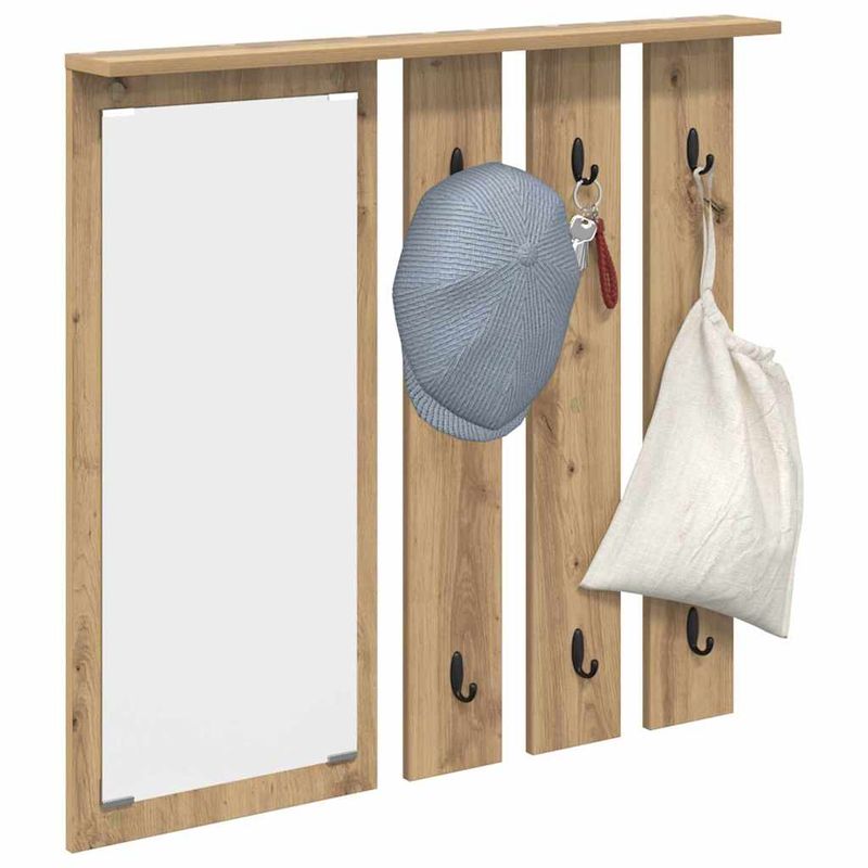 Casa si Gradina - Mobilier - Biblioteci si rafturi - Rafturi - Racator de paltoane montat pe perete cu raft Pe perete stejar artizanal - Infinity.ro
