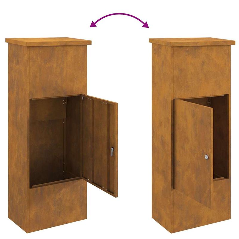 Casa si Gradina - Constructii - Depozitare, transport si protectie - Cutii postale - Cutie pentru colet Ruginit 44.5 x 29 x 110.5 cm - Infinity.ro