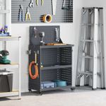 Casa si Gradina - Constructii - Depozitare, transport si protectie - Organizatoare si cutii scule - Carucior pentru unelte cu raft cu roata cu depozitare Manual Antracit 65 x 35 x 111 cm - Infinity.ro