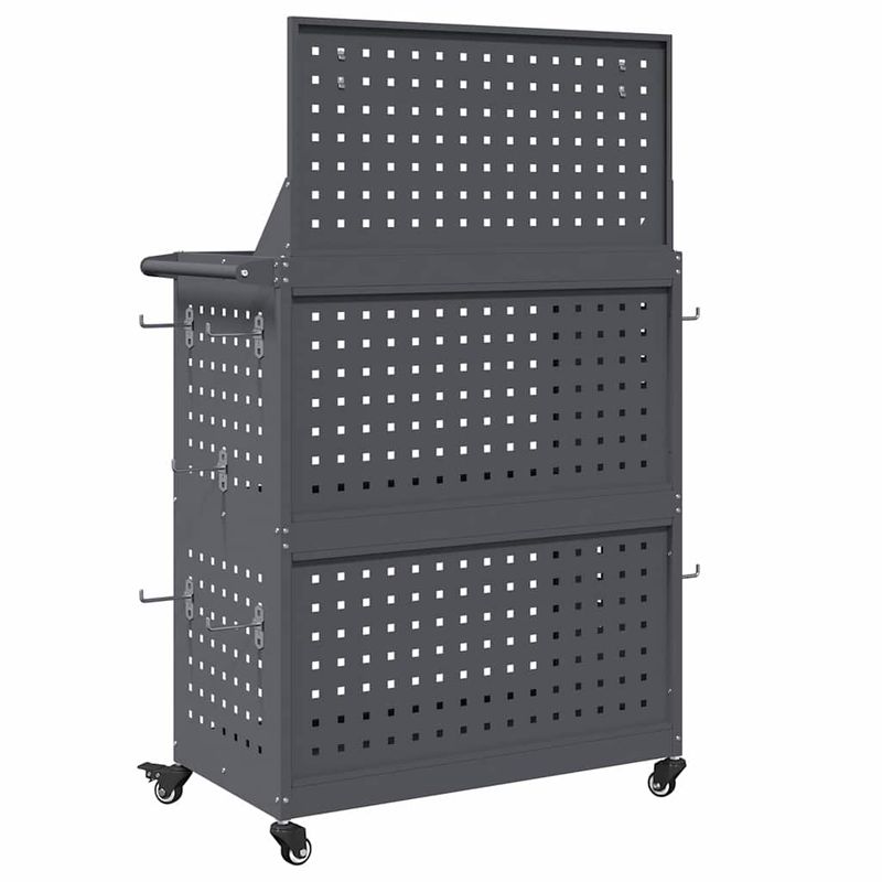 Casa si Gradina - Constructii - Depozitare, transport si protectie - Organizatoare si cutii scule - Carucior pentru unelte cu raft cu roata cu depozitare Manual Antracit 65 x 35 x 111 cm - Infinity.ro
