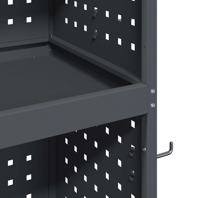 Casa si Gradina - Constructii - Depozitare, transport si protectie - Organizatoare si cutii scule - Carucior pentru unelte cu raft cu roata cu depozitare Manual Antracit 65 x 35 x 111 cm - Infinity.ro