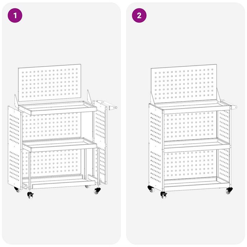 Casa si Gradina - Constructii - Depozitare, transport si protectie - Organizatoare si cutii scule - Carucior pentru unelte cu raft cu roata cu depozitare Manual Antracit 65 x 35 x 111 cm - Infinity.ro