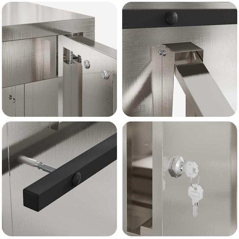 Casa si Gradina - Constructii - Depozitare, transport si protectie - Cutii postale - cutie postala Negru 30 x 23 x 55 cm Otel inoxidabil - Infinity.ro