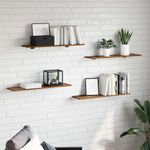 Casa si Gradina - Mobilier - Biblioteci si rafturi - Rafturi - Placa Raft pentru Carti cu raft 4 pcs Maro 100 x 40 x 1.5cm PAL - Infinity.ro