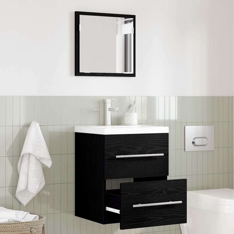 Casa si Gradina - Mobilier - Mobilier baie - Comode baie - Dulap de Baie Stejar negru 41 x 38.5 x 48 cm Lemn compozit - Infinity.ro