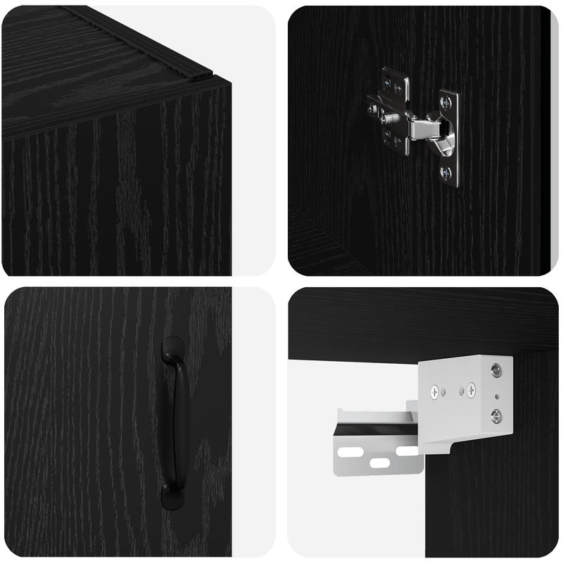 Casa si Gradina - Mobilier - Comode si corpuri - Comode - Dulap de perete suspendat Negru 69.5 x 34 x 90 cm Lemn compozit - Infinity.ro