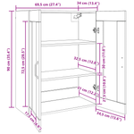 Casa si Gradina - Mobilier - Comode si corpuri - Comode - Dulap de perete suspendat Negru 69.5 x 34 x 90 cm Lemn compozit - Infinity.ro