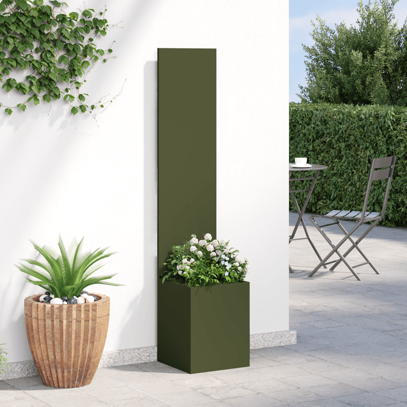 Casa si Gradina - Gradinarit si plante - Plante si ghivece - Ghivece si suporturi - Ghiveci de Gradina cu Panou Decorativ Olivengrønn 32 x 140 cm - Infinity.ro